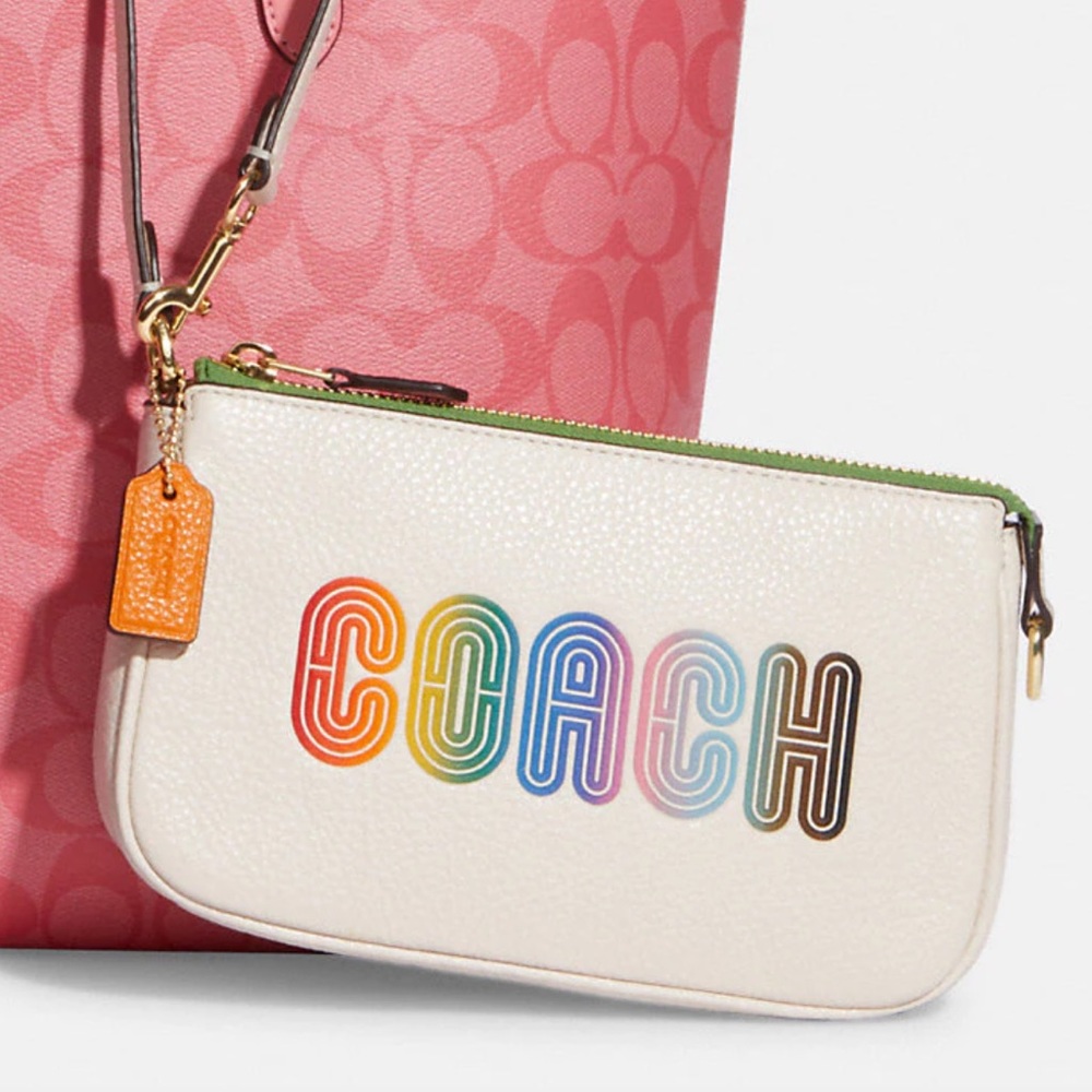 Coach Nolita 19 With Rainbow Coach 
Gold/Chalk Multi - Picture 3 of 16